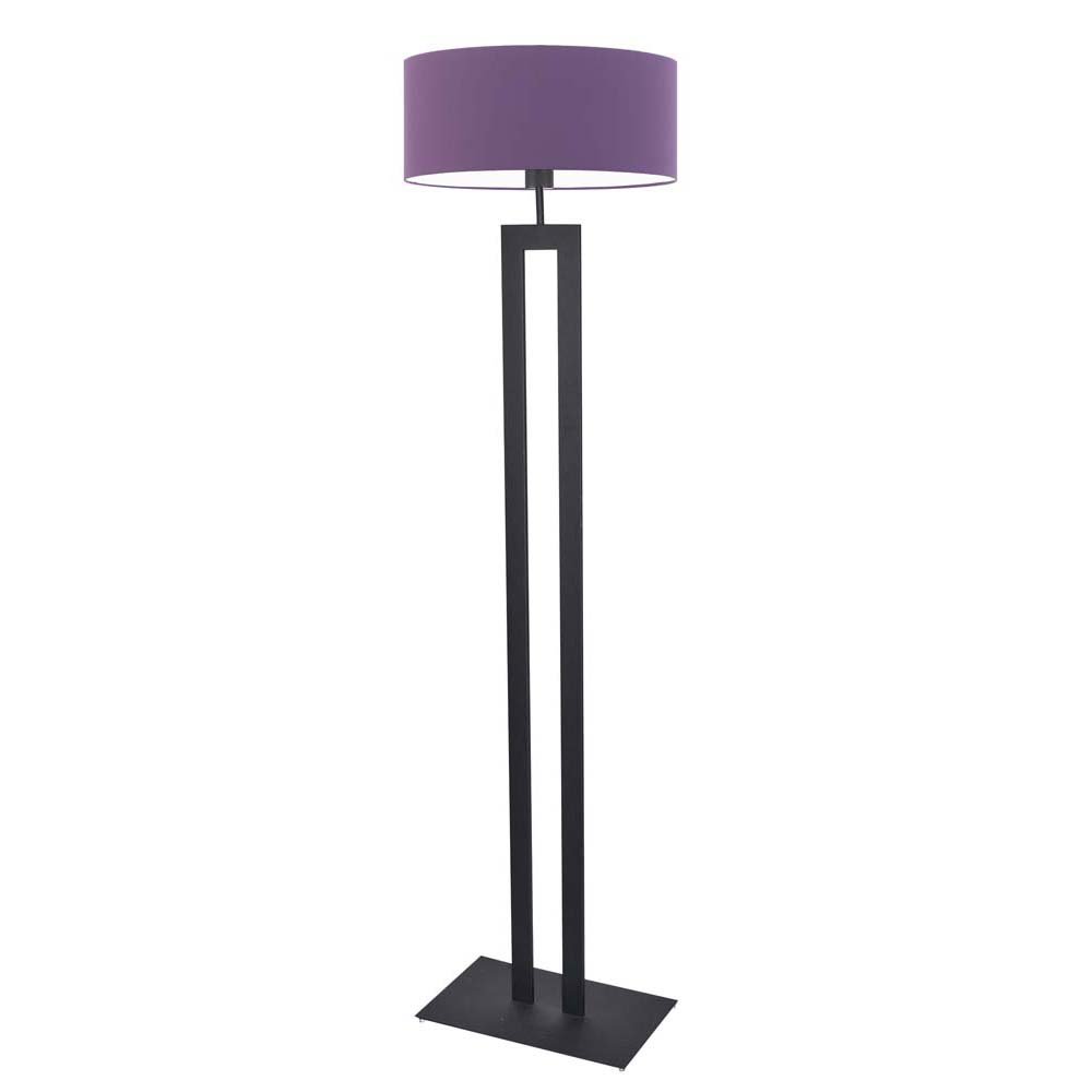 Nowoczesna lampa podłogowa do sypialni z abażurem Kalifornia, 60 W, E27, fioletowo-czarna, 161x40 cm