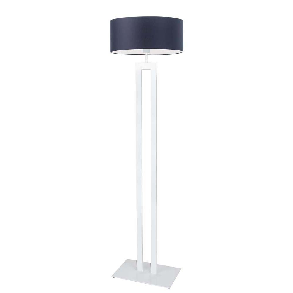 Piękna lampa podłogowa do salonu Kalifornia, 60 W, E27, granatowo-biała, 161x40 cm