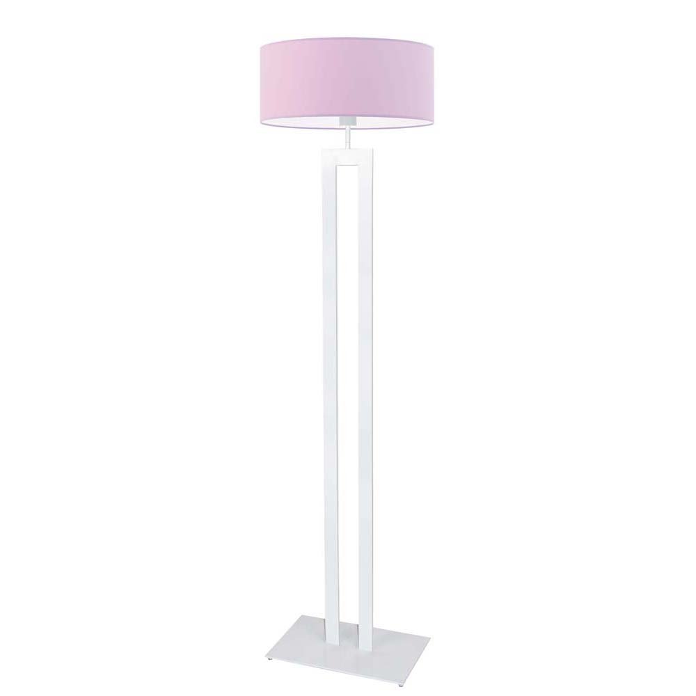 Designerska lampa stojąca do salonu w klasycznej bieli Kalifornia, 60 W, E27, jasnofioletowo-biała, 161x40 cm