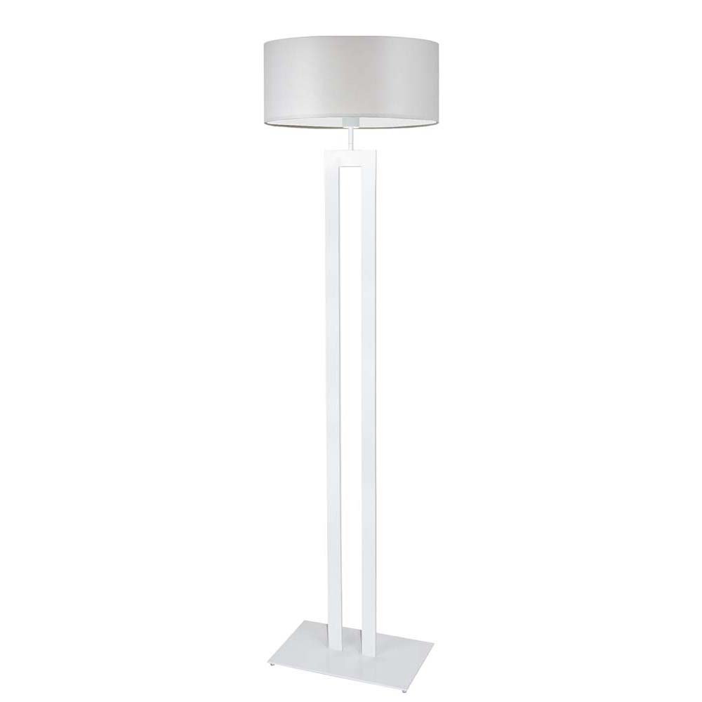 Skandynawska lampa stojąca LED do czytania w sypialni Kalifornia, 60 W, E27, jasnoszaro-biała, 161x40 cm