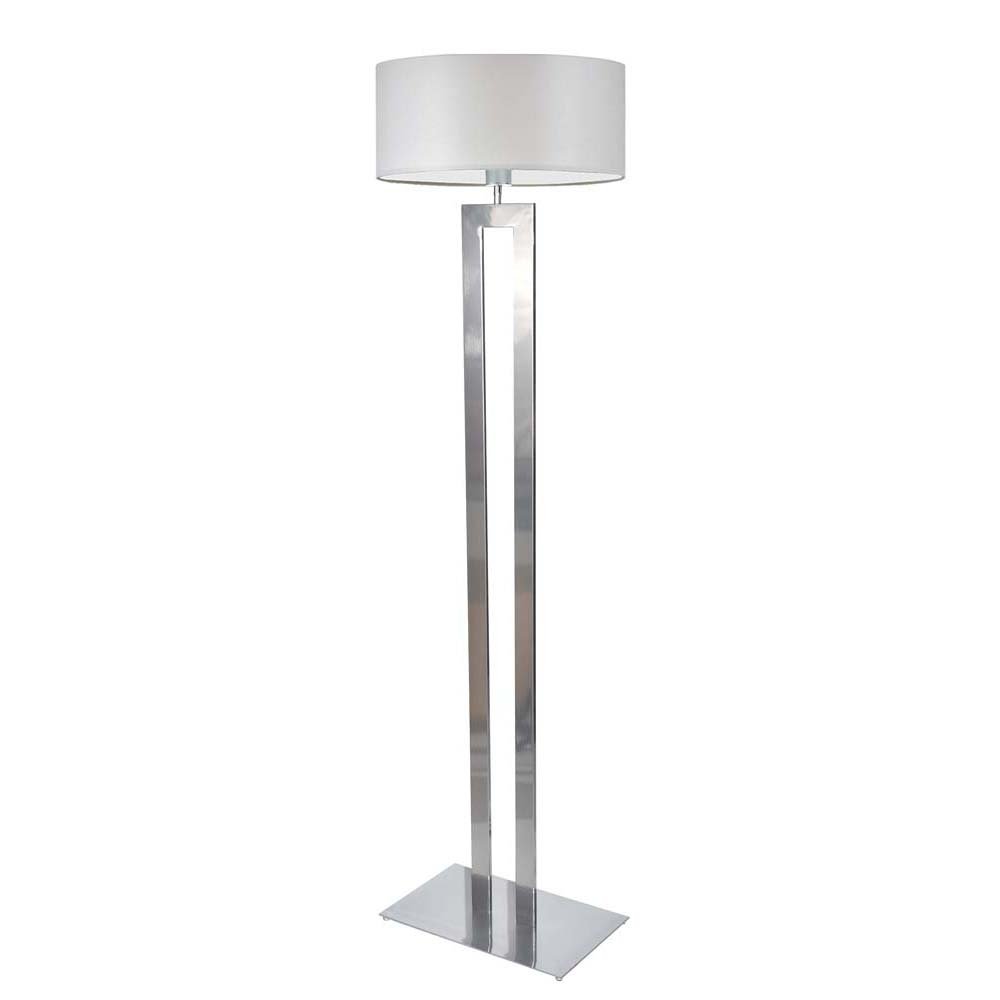 Nowoczesna lampa stojąca do salonu w stylu sandynawskim Kalifornia, 60 W, E27, jasnoszaro-srebrna, 161x40 cm