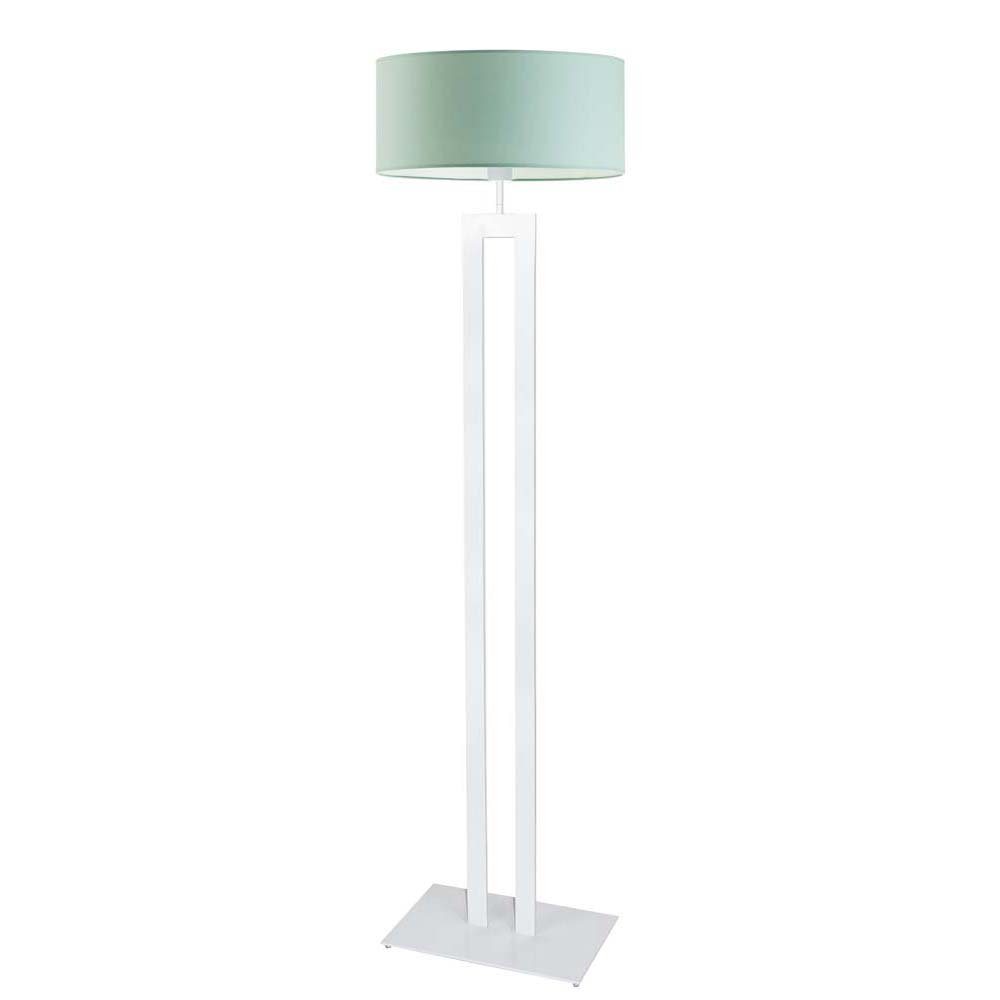 Duża lampa podłogowa do salonu w pastelowej kolorystyce Kalifornia, 60 W, E27, miętowo-biała, 161x40 cm