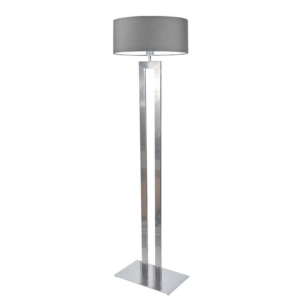 Duża lampa stojąca do salonu w kolorze srebrnym Kalifornia, 60 W, E27, stalowo-srebrna, 161x40 cm
