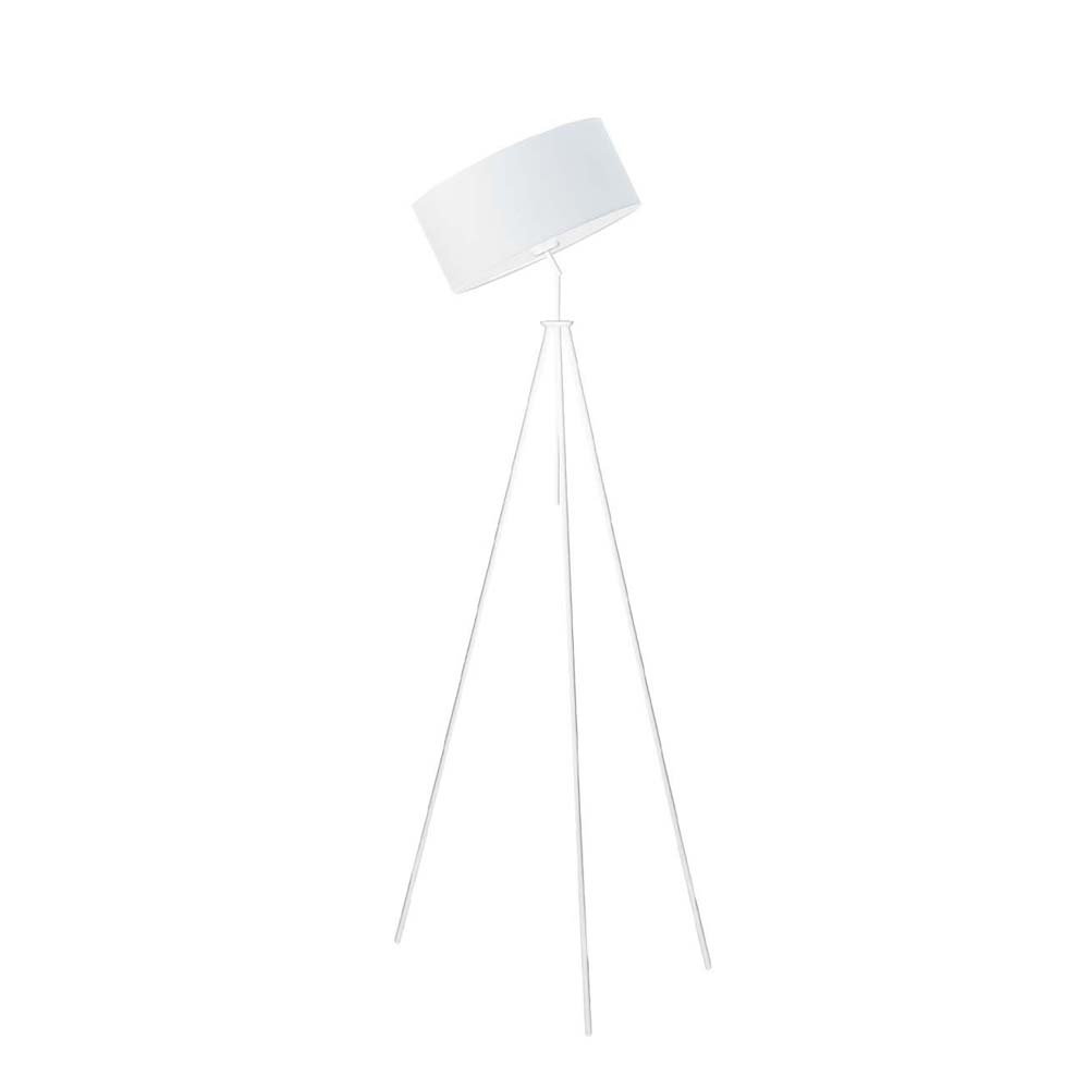Biała lampa podłogowa na trójnogu w stylu skandynawskim Malmo, 60 W, E27, biała, 145x50 cm