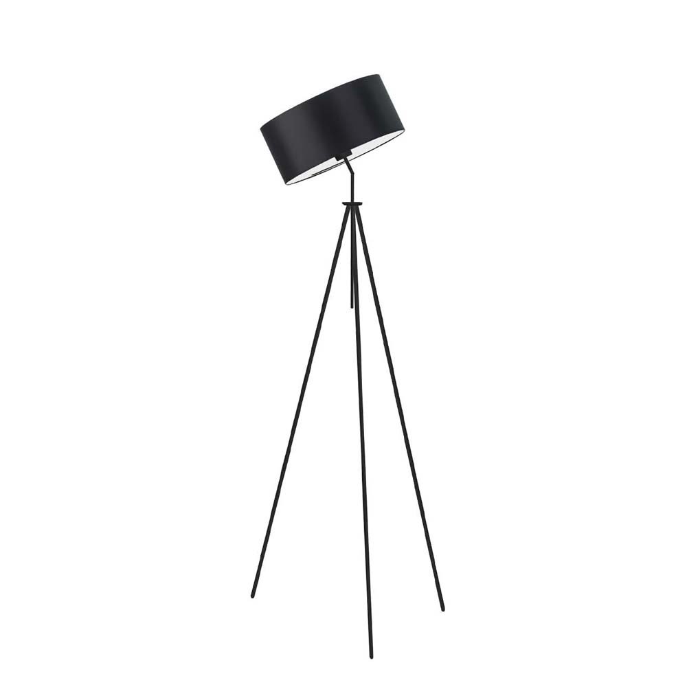 Czarna lampa podłogowa na 3 nogach Malmo, 60 W, E27, czarna, 145x50 cm