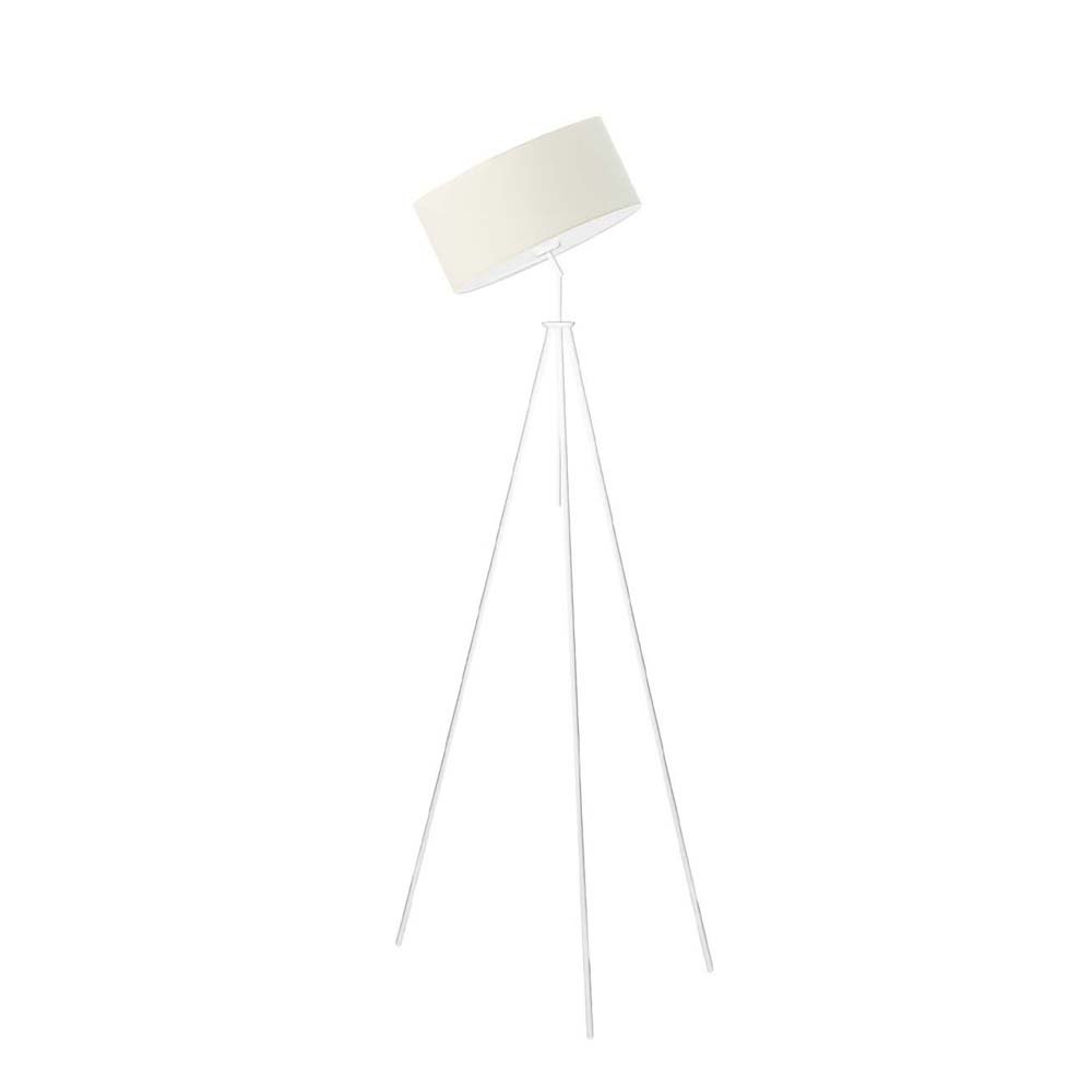 Lampa podłogowa na trójnogu w stylu nowoczesnym Malmo, 60 W, E27, ecru-biała, 145x50 cm