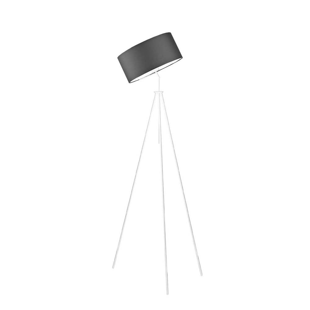 Metalowy tripod do salonu w stonowanej kolorystyce Malmo, 60 W, E27, grafitowo-biała, 145x50 cm