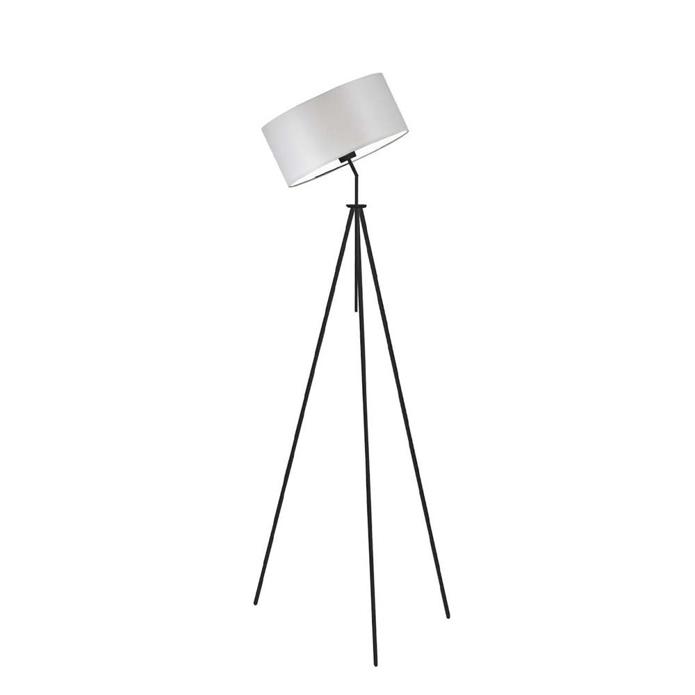 Regulowana lampa podłogowa LED do salonu w stylu skandynawskim Malmo, 60 W, E27, jasnoszaro-czarna, 145x50 cm