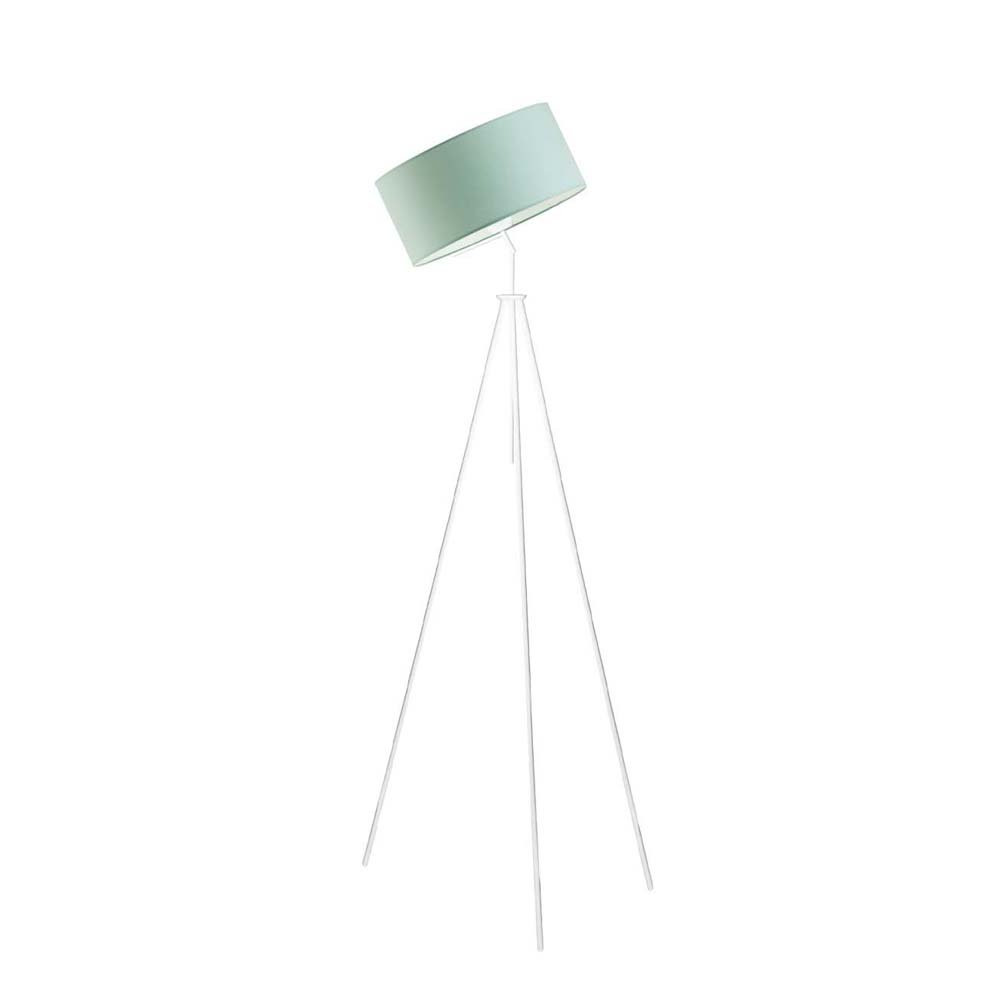 Lampa stojąca metalowa na 3 nogach do pokoju dziecięcego Malmo, 60 W, E27, miętowo-biała, 145x50 cm