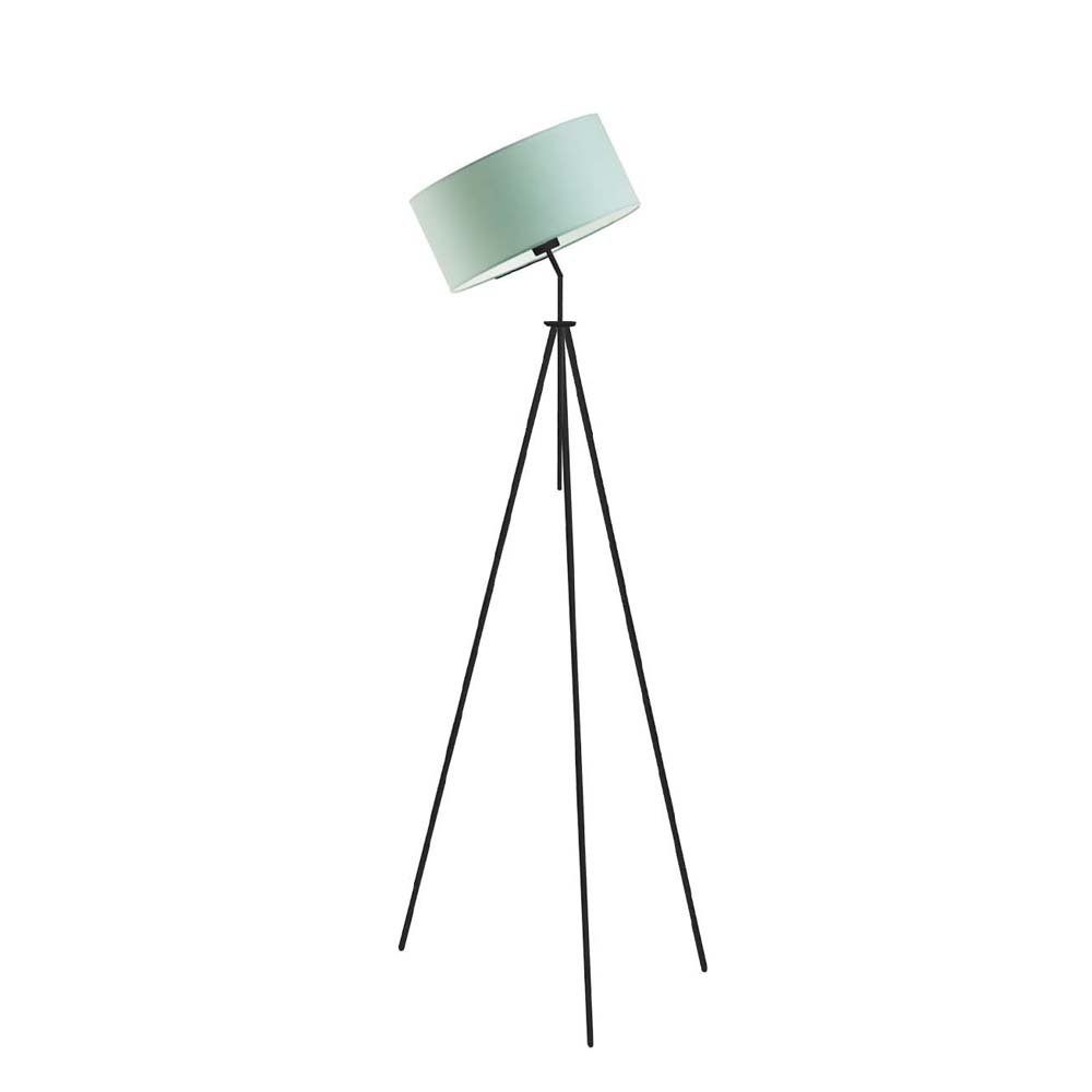Czarna lampa stojąca do salonu z regulowanym kątem padania światła LED Malmo, 60 W, E27, miętowo-czarna, 145x50 cm