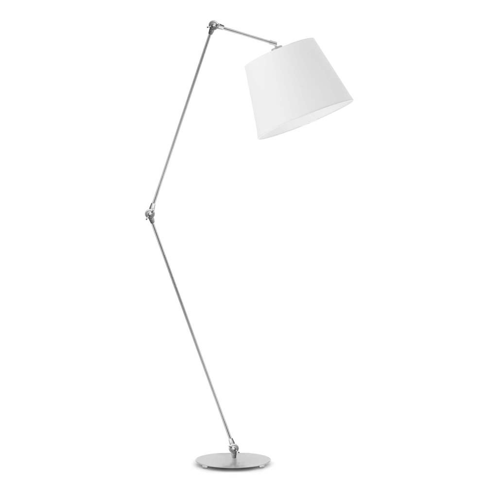 Lampa podłogowa LYSNE Manila, 60 W, E27, biała/srebrna, 177x60 cm