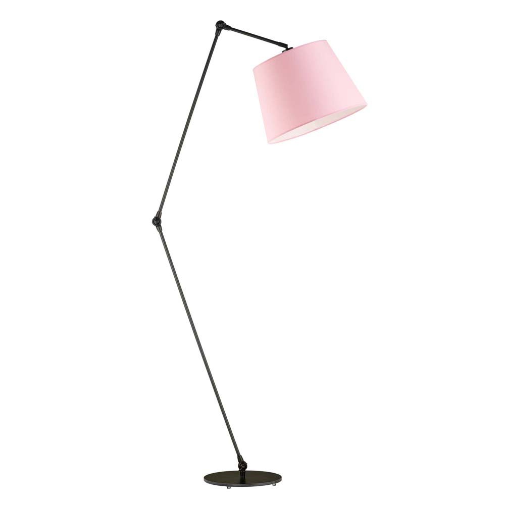 Lampa podłogowa LYSNE Manila, 60 W, E27, jasnoróżowa/czarna, 177x60 cm