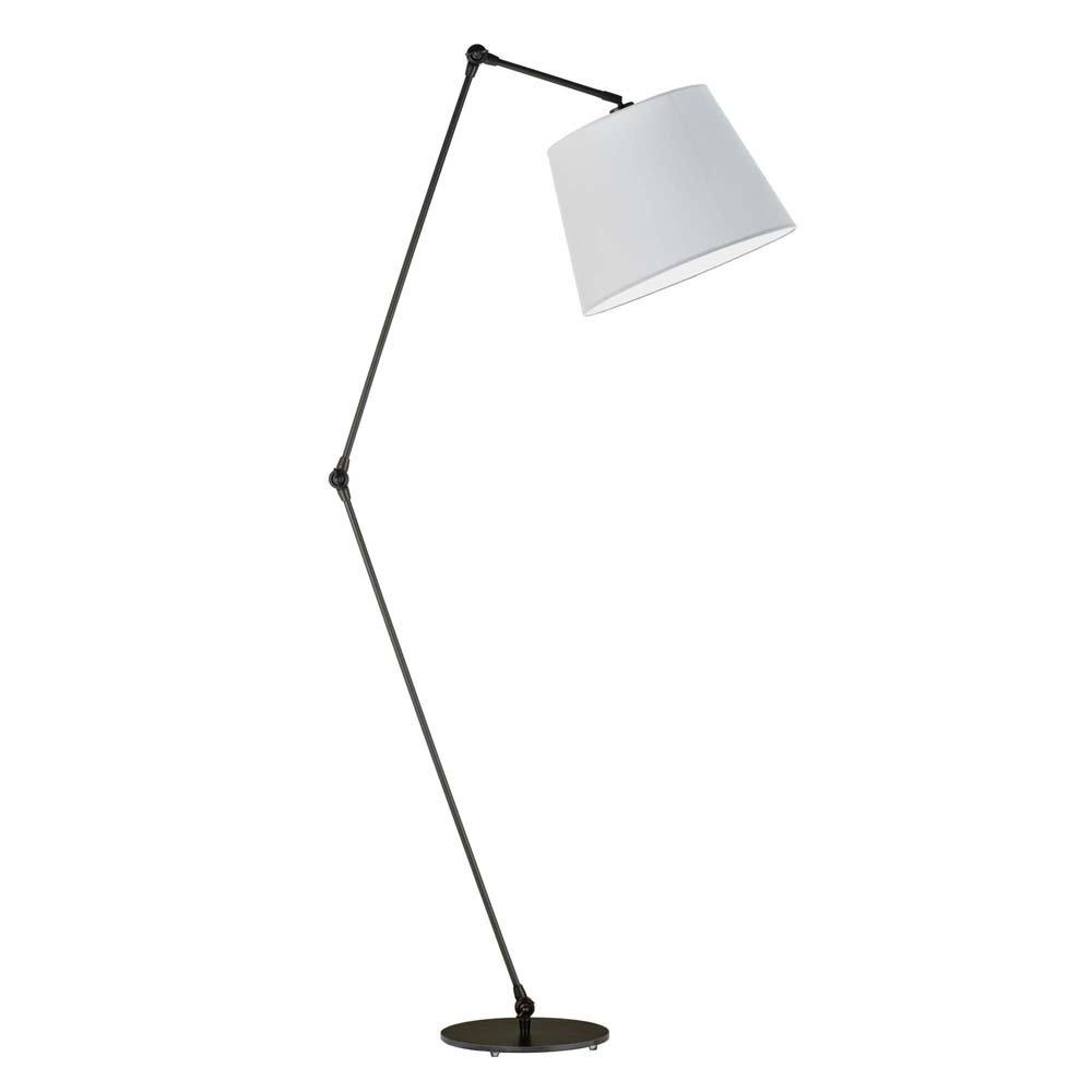 Lampa podłogowa LYSNE Manila, 60 W, E27, jasnoszara/czarna, 177x60 cm