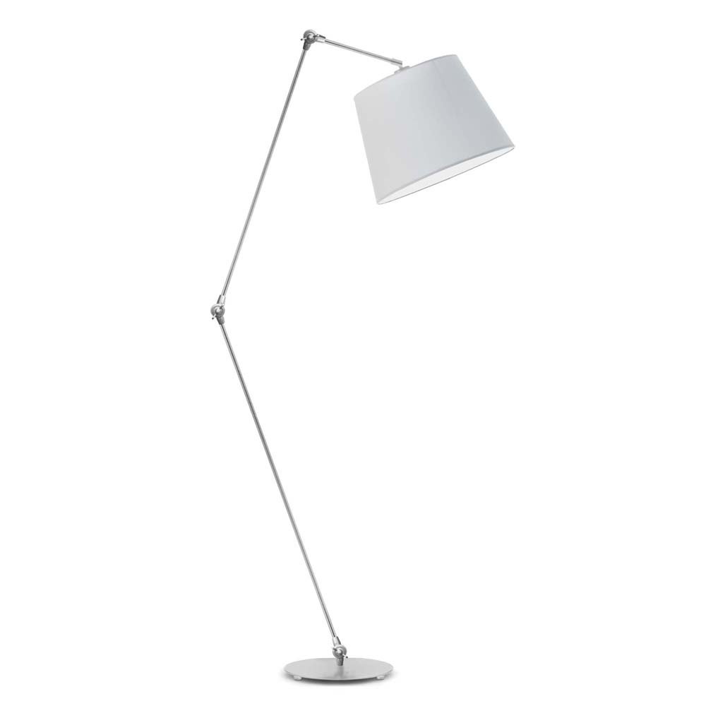 Lampa podłogowa LYSNE Manila, 60 W, E27, jasnoszara/srebrna, 177x60 cm