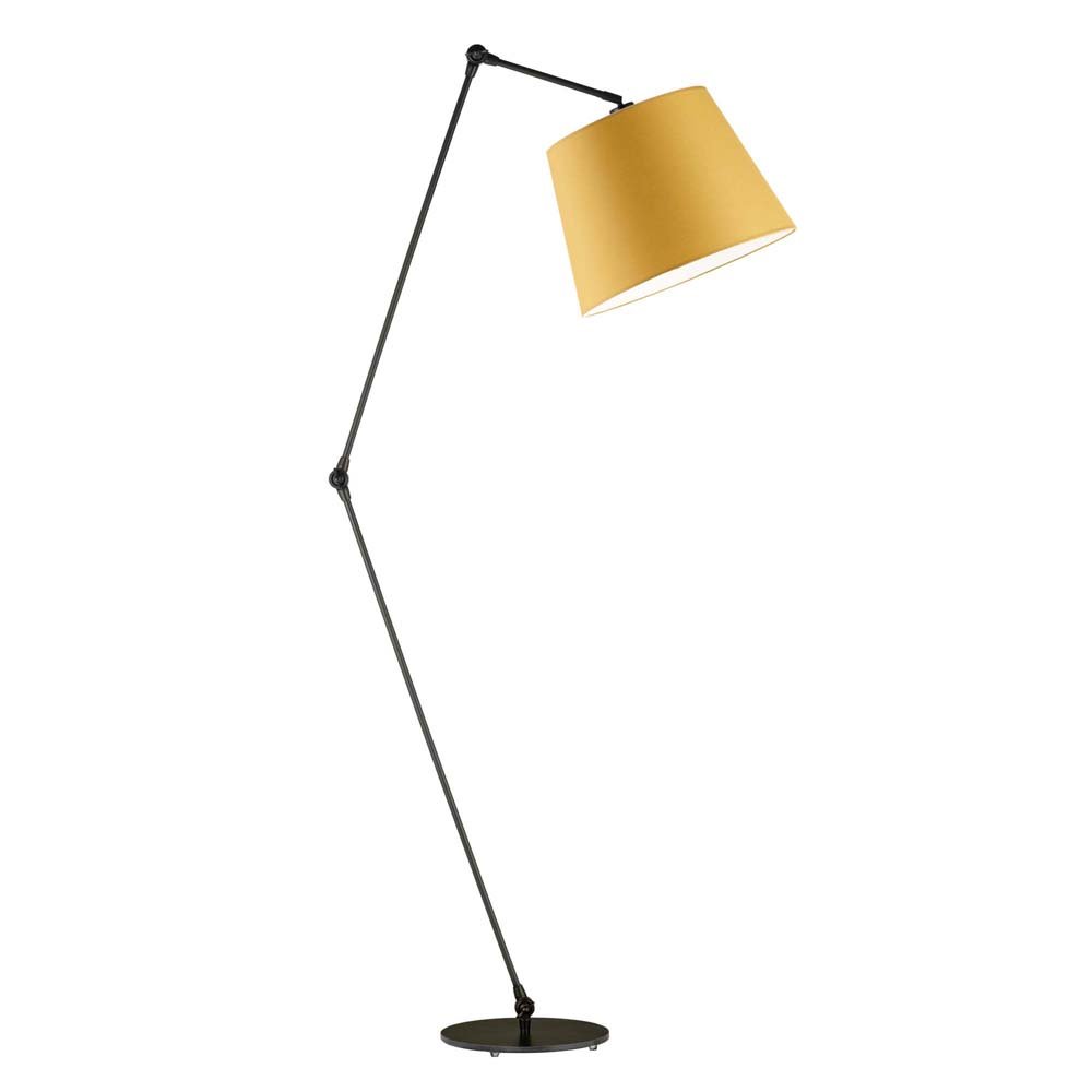 Lampa podłogowa LYSNE Manila, 60 W, E27, musztardowa/czarna, 177x60 cm