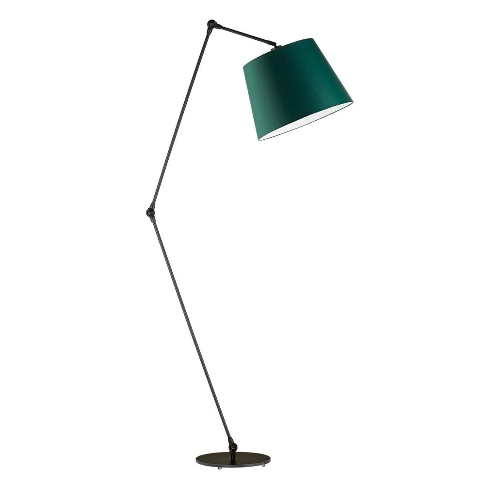 Lampa podłogowa LYSNE Manila, 60 W, E27, zieleń butelkowa/czarna, 177x60 cm
