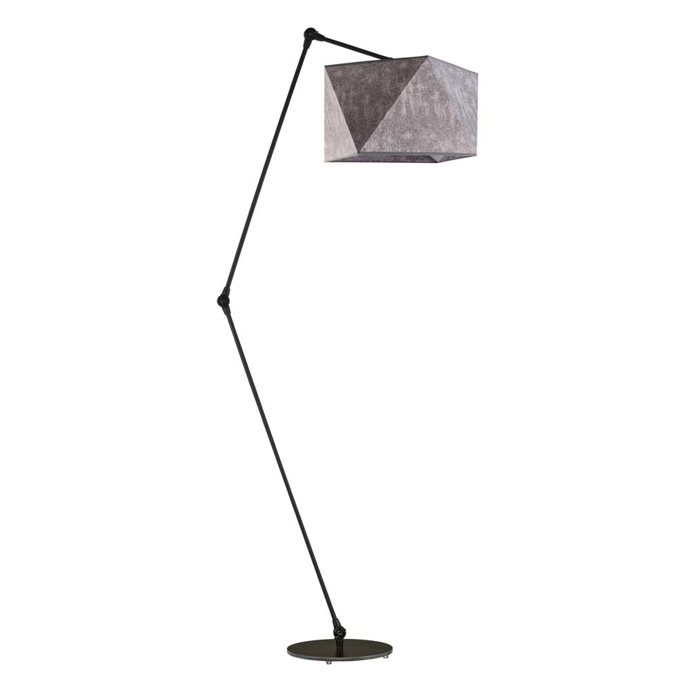 Lampa podłogowa LYSNE Osaka, 60 W, E27, beton/czarna, 177x60 cm