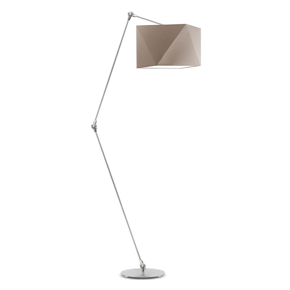 Lampa podłogowa LYSNE Osaka, 60 W, E27, beżowa/srebrna, 177x60 cm