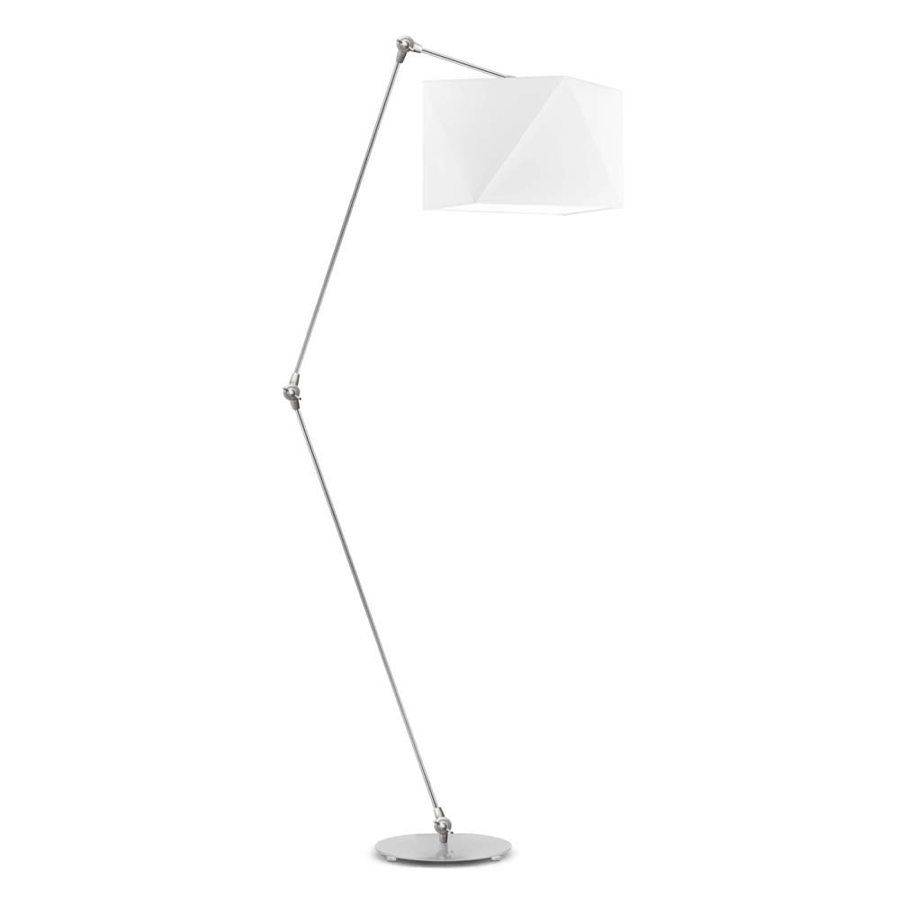 Lampa podłogowa LYSNE Osaka, 60 W, E27, biała/srebrna, 177x60 cm