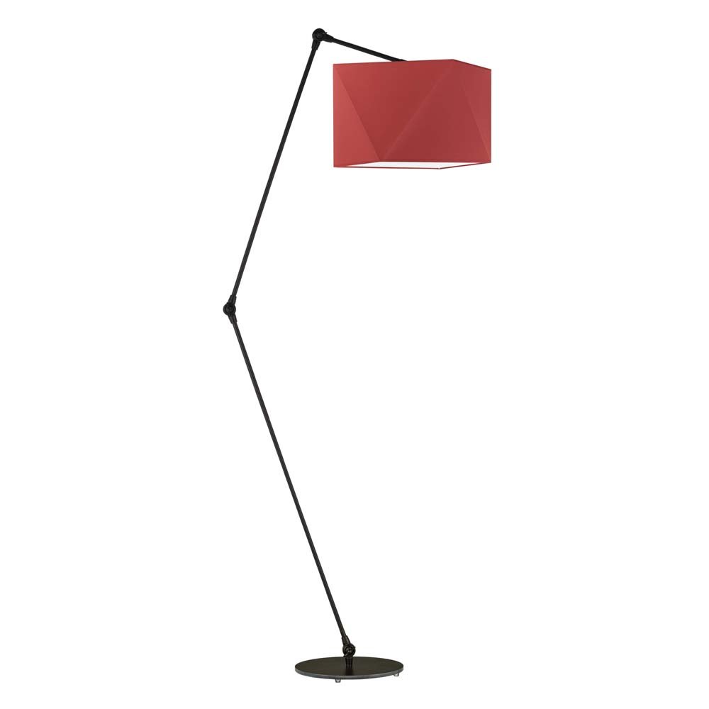 Lampa podłogowa LYSNE Osaka, 60 W, E27, czerwona/czarna, 177x60 cm