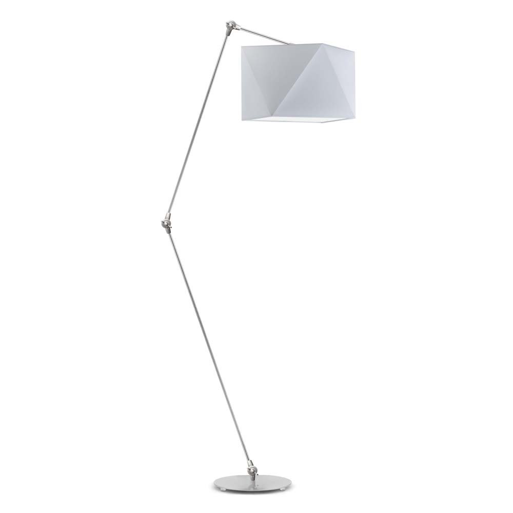 Lampa podłogowa LYSNE Osaka, 60 W, E27, jasnoszara/srebrna, 177x60 cm