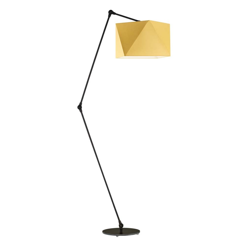 Lampa podłogowa LYSNE Osaka, 60 W, E27, musztardowa/czarna, 177x60 cm
