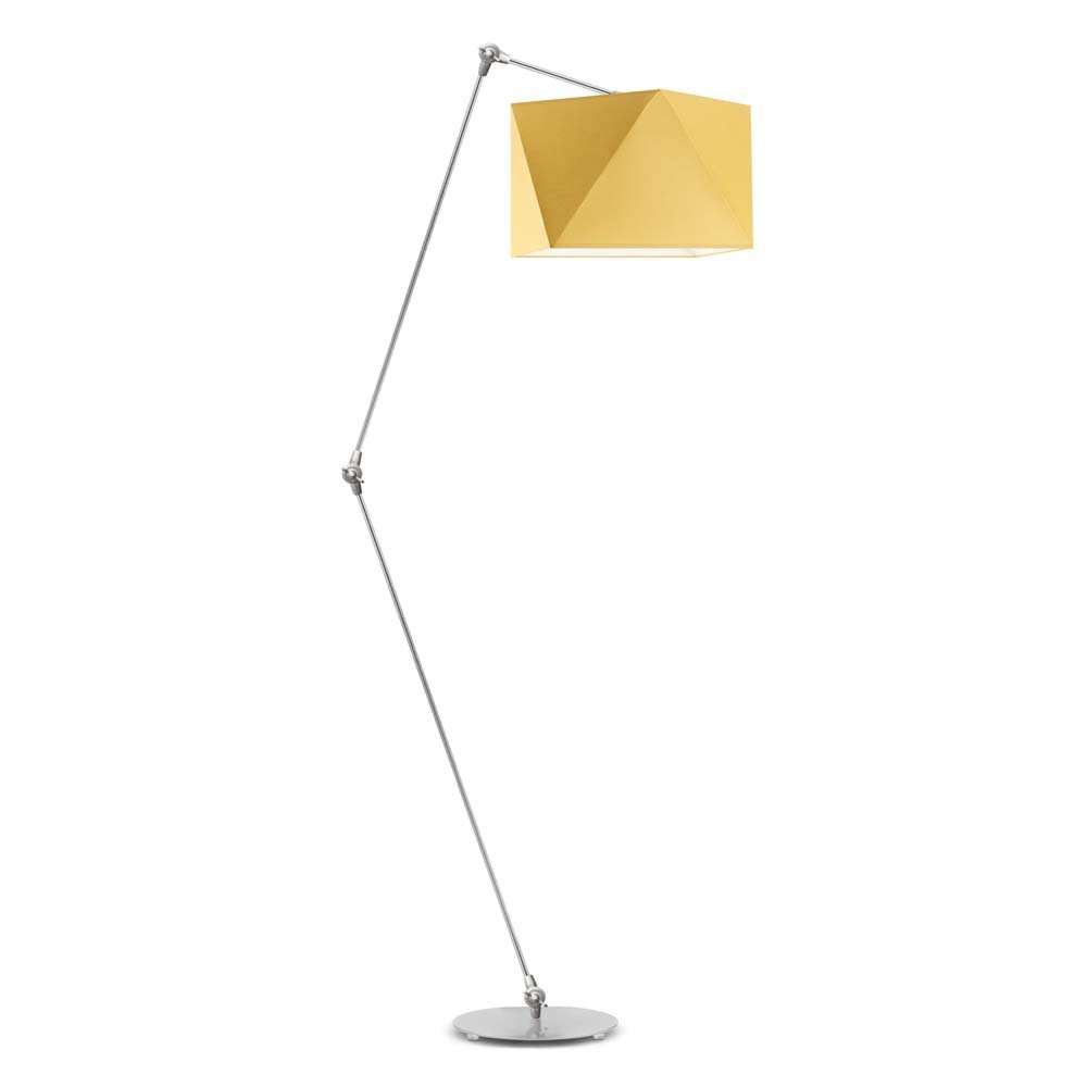Lampa podłogowa LYSNE Osaka, 60 W, E27, musztardowa/srebrna, 177x60 cm