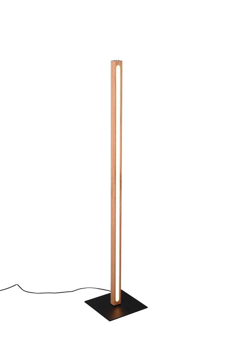 Lampada Da Terra A LED Bellari – Piantana In Rovere E Metallo Nero, Dimmerabile, 2300 Lumen, Luce Calda 3000K, Altezza 115 Cm - 2