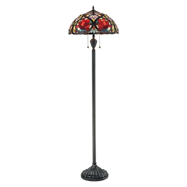 Lampa podłogowa witrażowa QZ/LARISSA/FL LARISSA QUOIZEL, różnokolorowa, 2x100 W