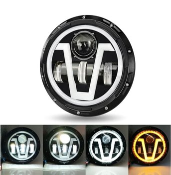 Lampa przednia 7" Full LED V 1szt Harley Davidson, Jeep, Land Rover, Defender, Range Rover, Hummer, Suzuki, Nissan, Toyota, Dodge, Lada, UAZ - motoLEDy