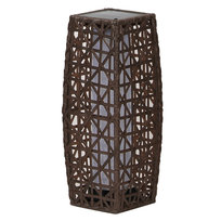 Lampa rattanowa solar wenge 16 x 16 x 48 cm PATIO
