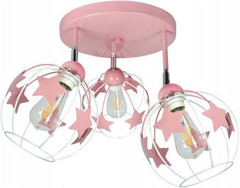 Lampa różowa GWIAZDKI plafon dla dzieci sufitowa pastelowa 3 ruchoma led - MODERNO