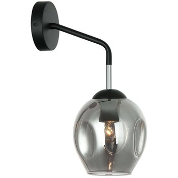 LAMPA ścienna BORGO WL-30843-1 BK+SG Italux szklana OPRAWA kinkiet modernistyczny chemistry czarny przydymiony - ITALUX