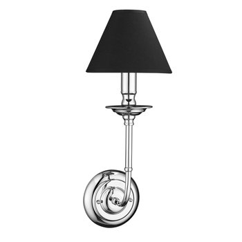 Lampa ścienna z tkaniny Glamour kinkiet czarny abażur nad łóżko - Light Prestige