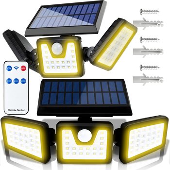 Lampa Solarna 110 Led Z Czujnikiem Ruchu Zmierzchu Ogrodowa Pilot - Retoo