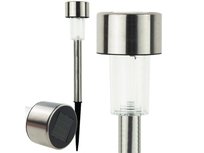 Lampa Solarna Lampka Ogrodowa Wbijana Led Czujnik Zmierzchu S��upek Srebrny