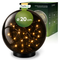 Lampa Solarna Ogrodowa LED GLORIS 3000K IP44 Wbijana Naziemna Ozdobna Kula Dymiona 20cm LUMILED Lumiled