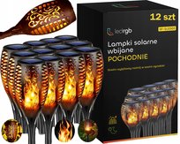 LAMPA SOLARNA OGRODOWA LED POCHODNIA PŁOMIEŃ OGIEŃ LAMPKI SOLARNE 12 SZTUK