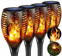 LAMPA SOLARNA OGRODOWA LED POCHODNIA PŁOMIEŃ OGIEŃ LAMPKI SOLARNE 4 SZTUKI