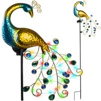 Lampa Solarna Ogrodowa Paw Wodoodporna Wbijana Lampka 40 LED Dekoracja GARDLOV