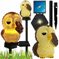 Lampa Solarna Ogrodowa SOWA LED Wodoodporna Wbijana Zewnętrzna Do OGRODU