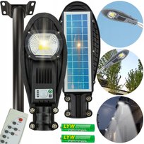 Lampa solarna uliczna latarnia led ogrodowa zewnętrzna 50W pilot + uchwyt