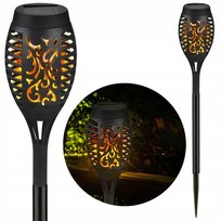 Lampa solarna wbijana FUEGO LED płomień sztuczny ogień czarna 315571