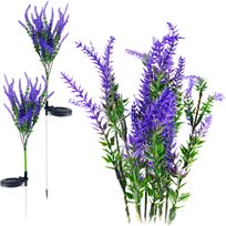 Lampa solarna wbijana LAWENDA WRZOS LED lampki 1szt SOLARNY KWIATY 75CM