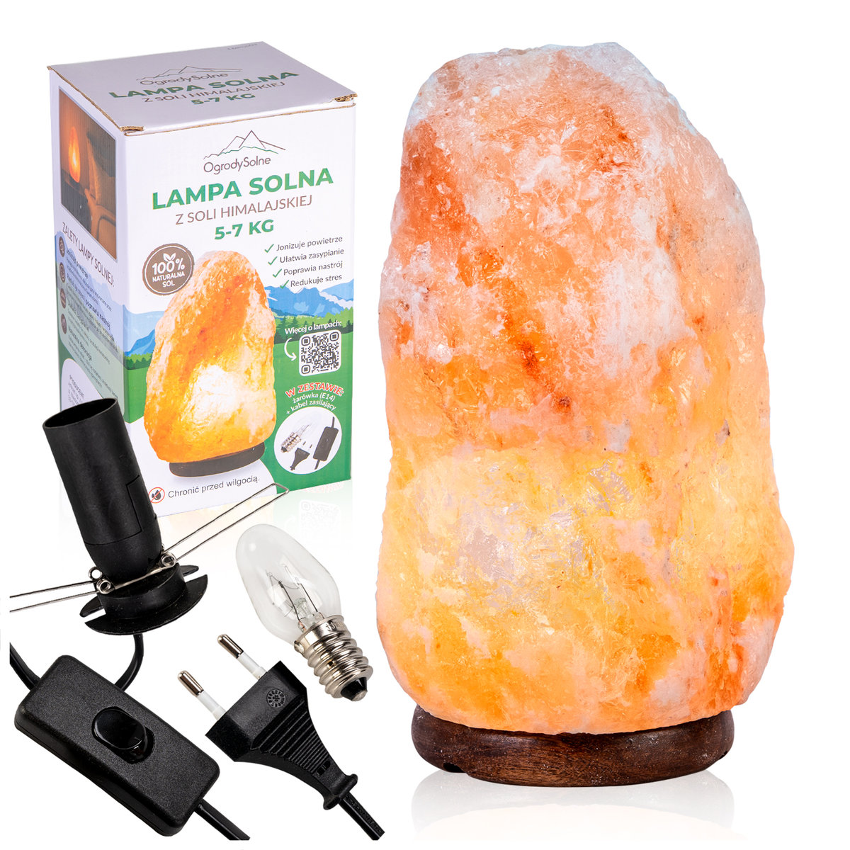 Lampa solna 5-7 kg nocna sól himalajska jonizator-Zdjęcie-0