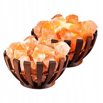 Lampa solna himalajska naturalna jonizator powietrza misa drewno na prezent