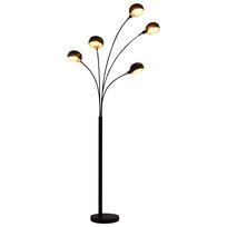 Lampa stojąca, 200 cm, 5 x E14, czarno-złota