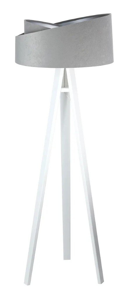 Lampa stojąca GEMSTONE szara/srebrna/biała