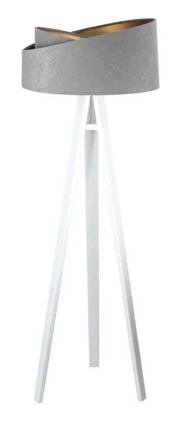 Lampa stojąca GEMSTONE szara/złota/biała