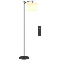 Lampa stojąca LED HOMCOM, lampa do czytania z magnetycznym pilotem i bezstopniową regulacją temperatury barw i jasności, timer 60 min, do salonu, sypialni, biura, czarna